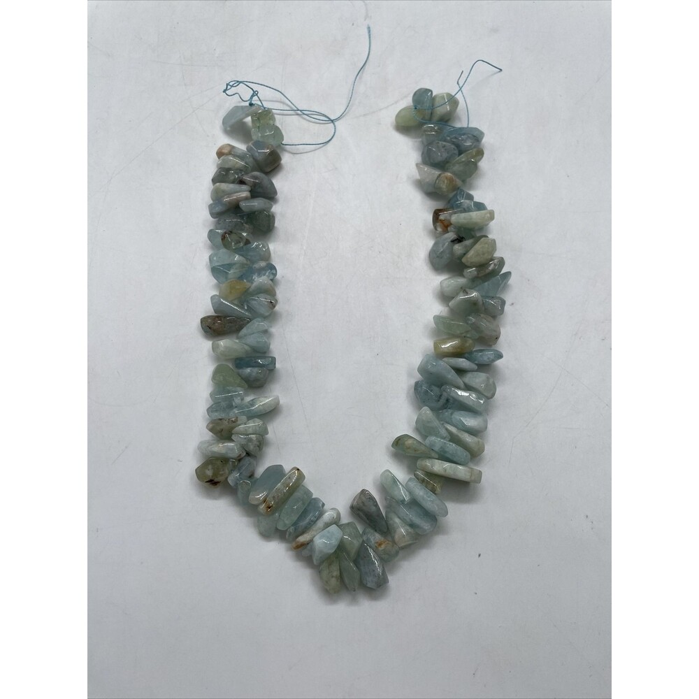 Vintage Marbled Blue Aquamarine Stones For Crafting 16” 124g